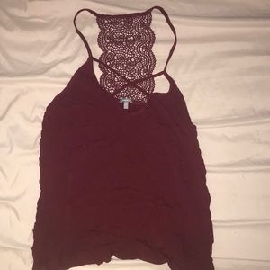 Charlotte Russe red top with lace back